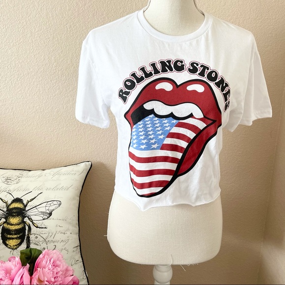 Rolling Stones women’s crop top USA medium - Picture 2 of 4